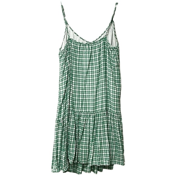 RAILS Ari Plaid Flounce Hem Gigham Green Mini Dress Sz XS - Picture 3 of 4